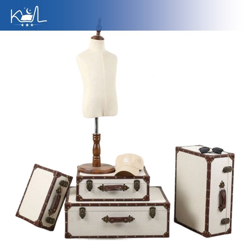 Vintage Linen Fabric Storage T - Retro Vintage Trunk Suitcase review and price