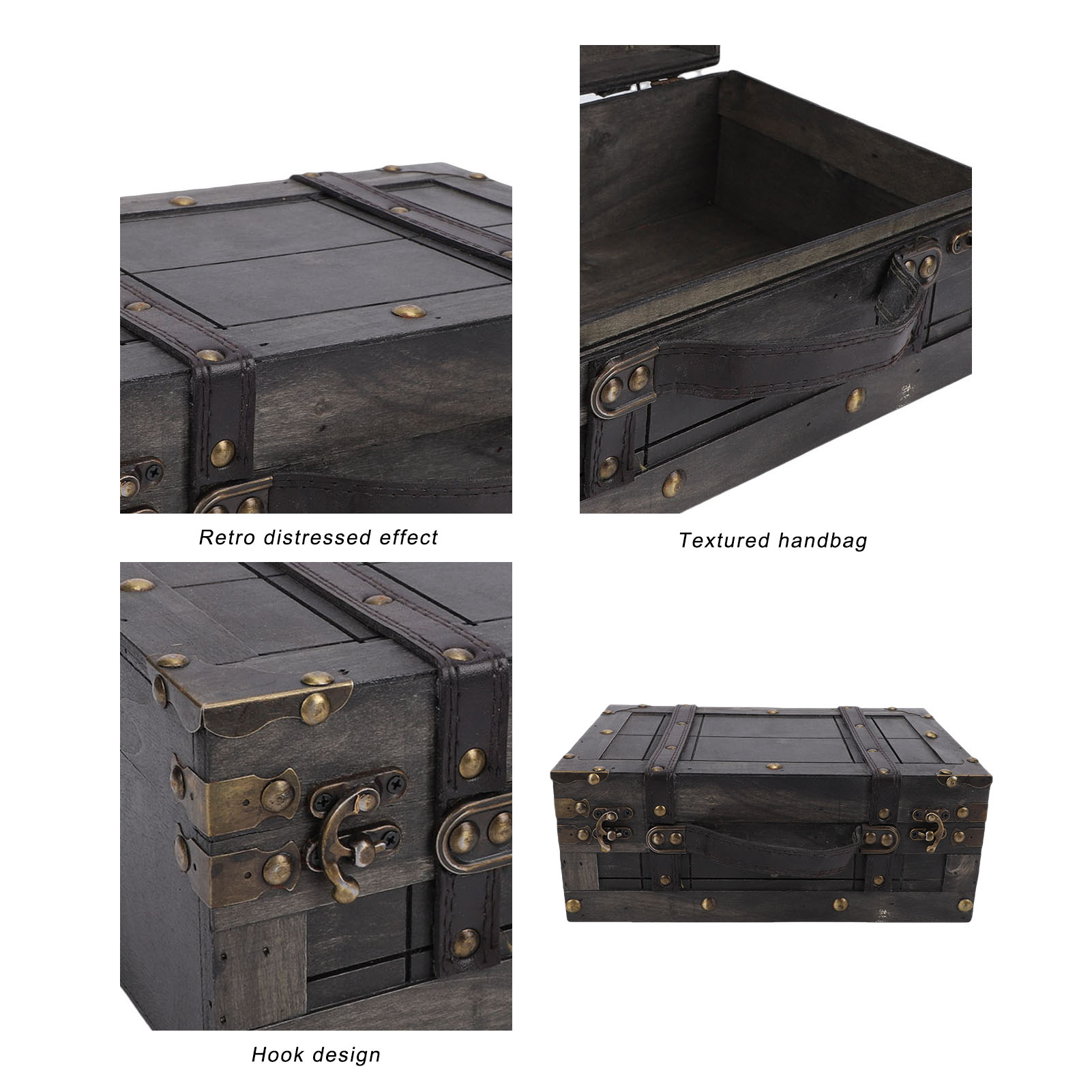Wood Storage Trunk Wooden Ches - Retro Vintage Trunk Suitcase review and price
