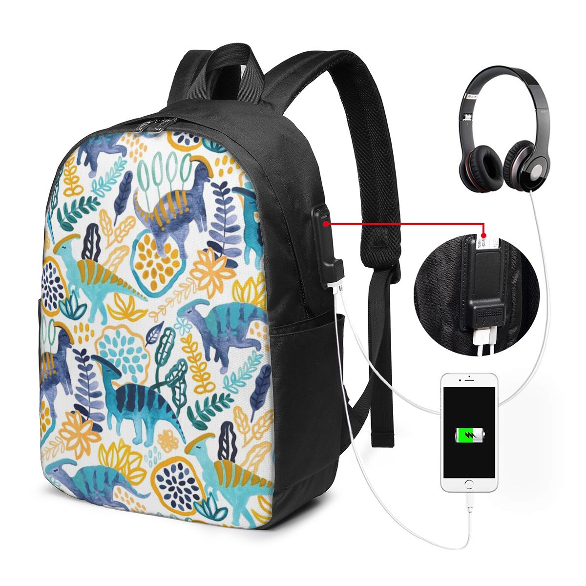 Gouache Parasaurolophuses Back - Travel Bags review and price